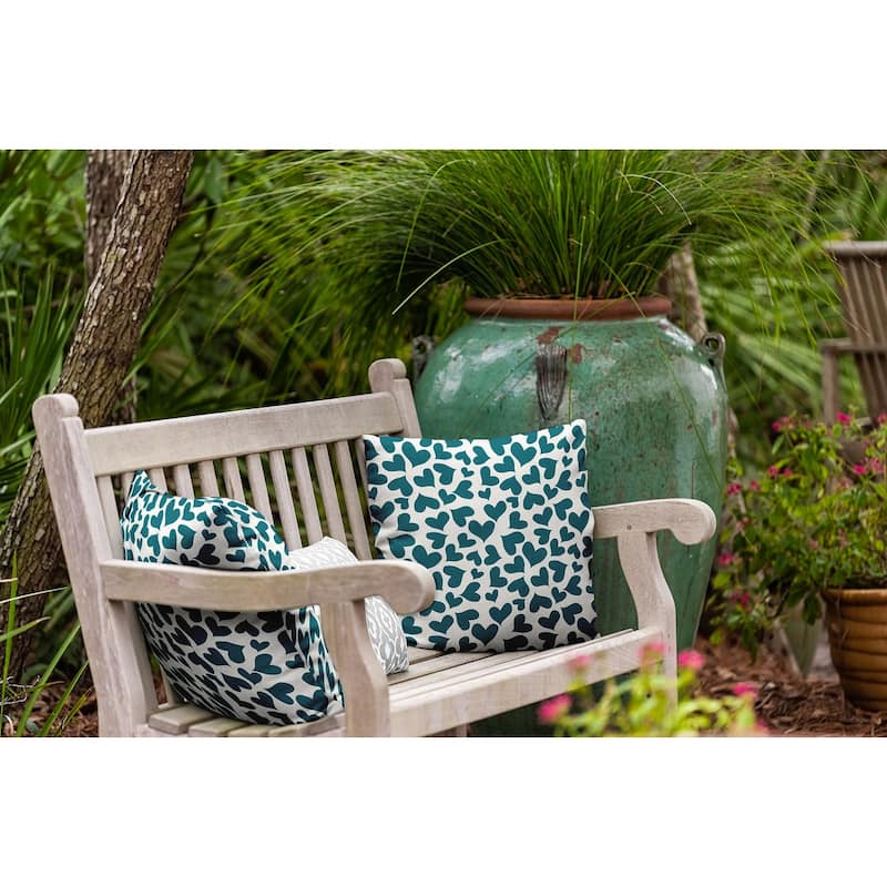 Patterned Hearts Valentine's Day Decorative Indoor/Outdoor Pillow