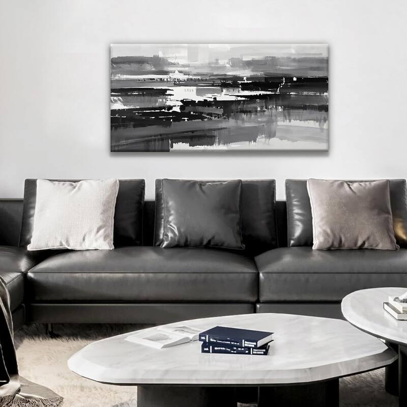Grey And White Wall Art Painting Canvas Art Wall 