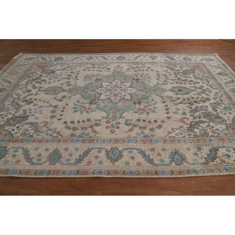 Tabriz Persian Area Rug Hand-Knotted Wool Carpet - 7'8"x 11'0"