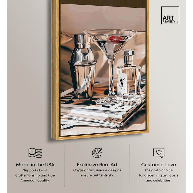Martini Magazine Stack Canvas by Art Remedy