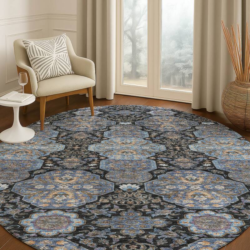 Machine Washable Indoor/ Outdoor Global Budden Chantille Rug