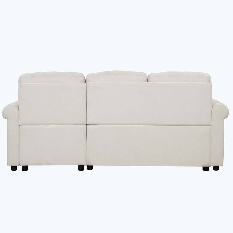 Classic and Cozy L-shape Pull-out Sleeper Sectional Sofa