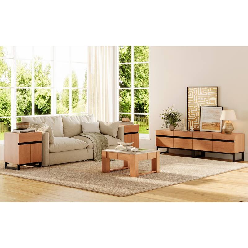 WAMPAT TV Stand and End Table Set of 3