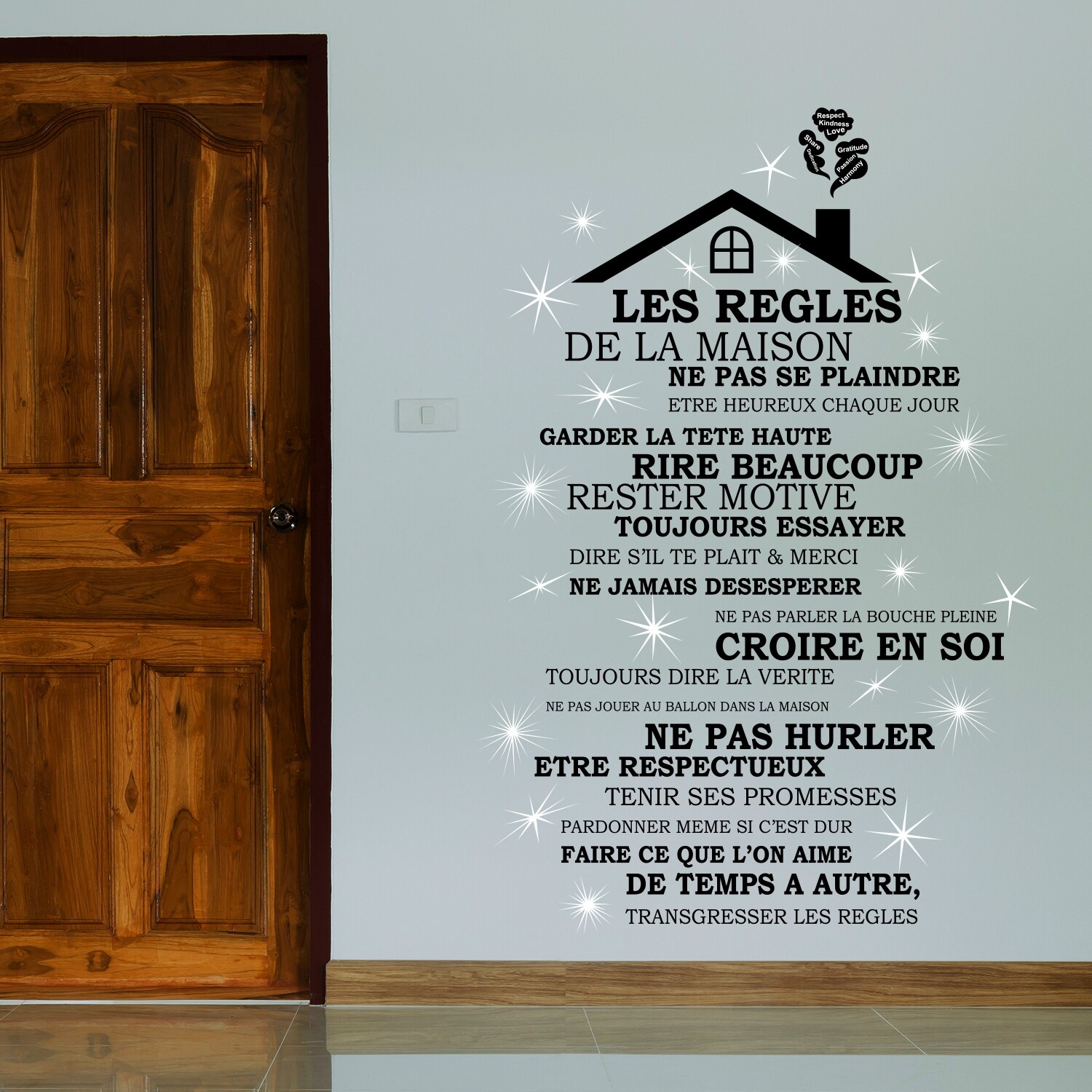 Shop Walplus French House Rule Peel And Stick Wall Sticker Swarovski Crystal Overstock 31908621