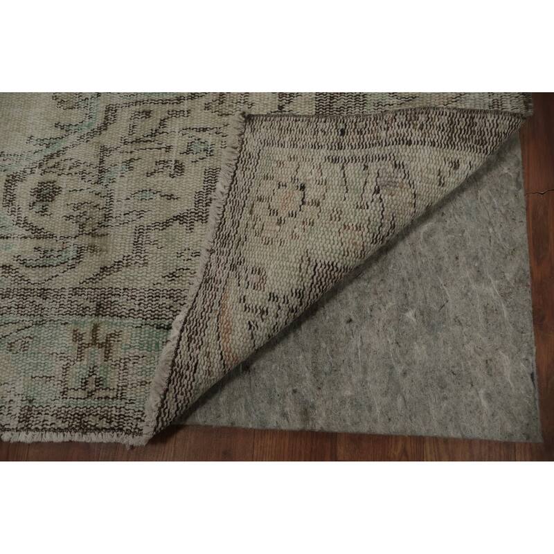 Hand Knotted Oriental 100% Wool Carpet Transitional Floral Beige & Ivories Anatolian Area Rug - 8' 10'' X 5' 6''