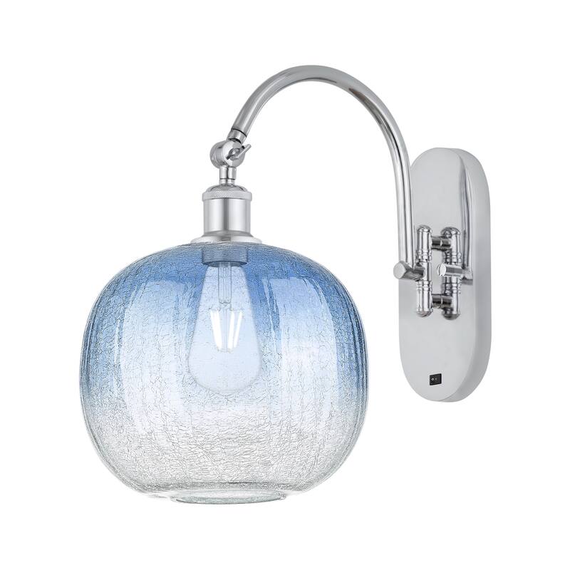 Innovations Lighting Endless Possibilities Ballston - Brookhaven Sphere - 1 Light 11" Swiveling Sconce - Polished Chrome/Sapphire Blue