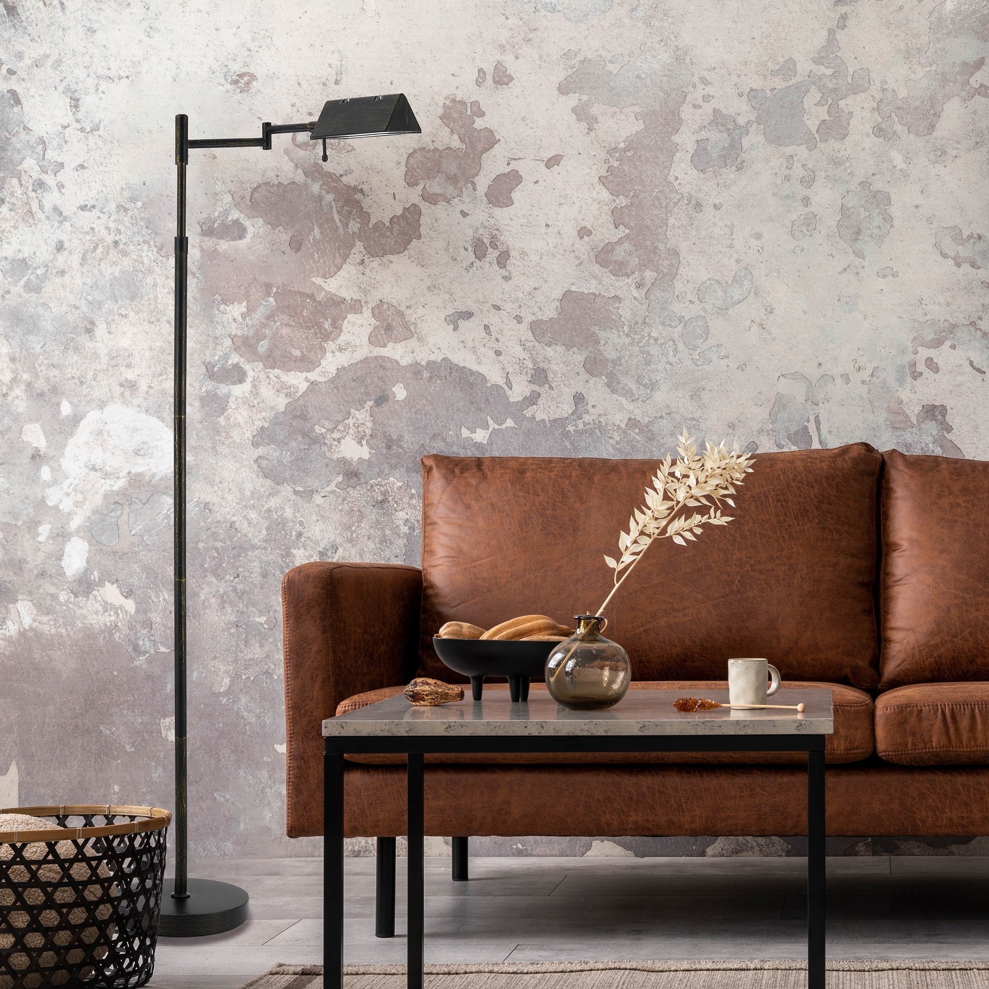 56" Dimmable LED Task Floor Lamp with Adjustable Height Swing Arms 3 Color Temperatures