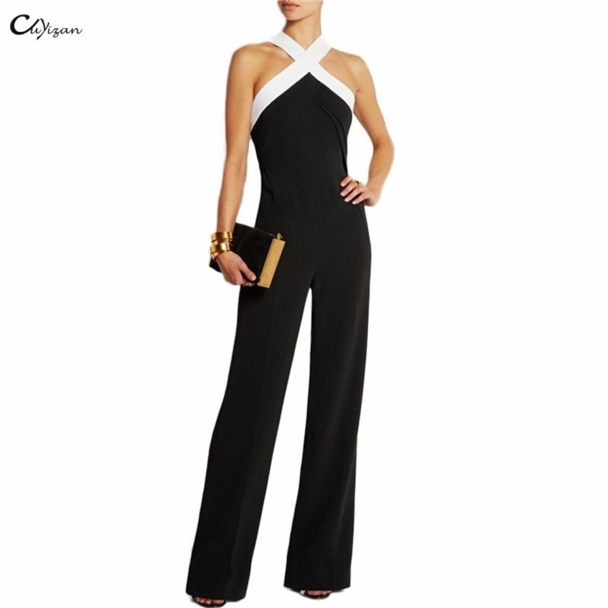 white halter jumpsuit plus size