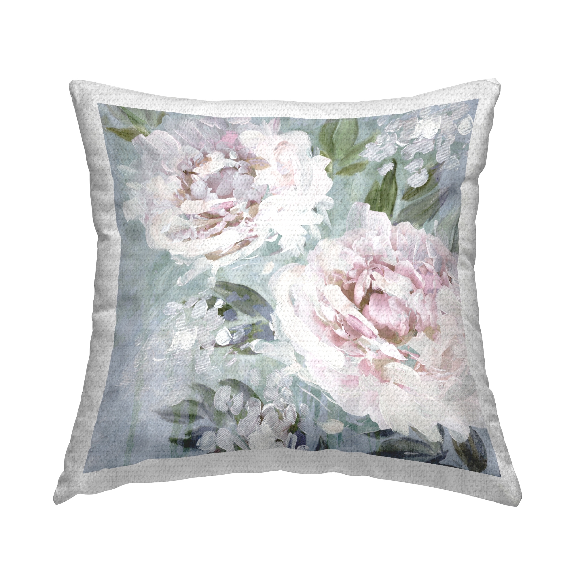 Stupell Delicate Pink Flower Petals Printed Outdoor Throw Pillow Design by Nina Blue