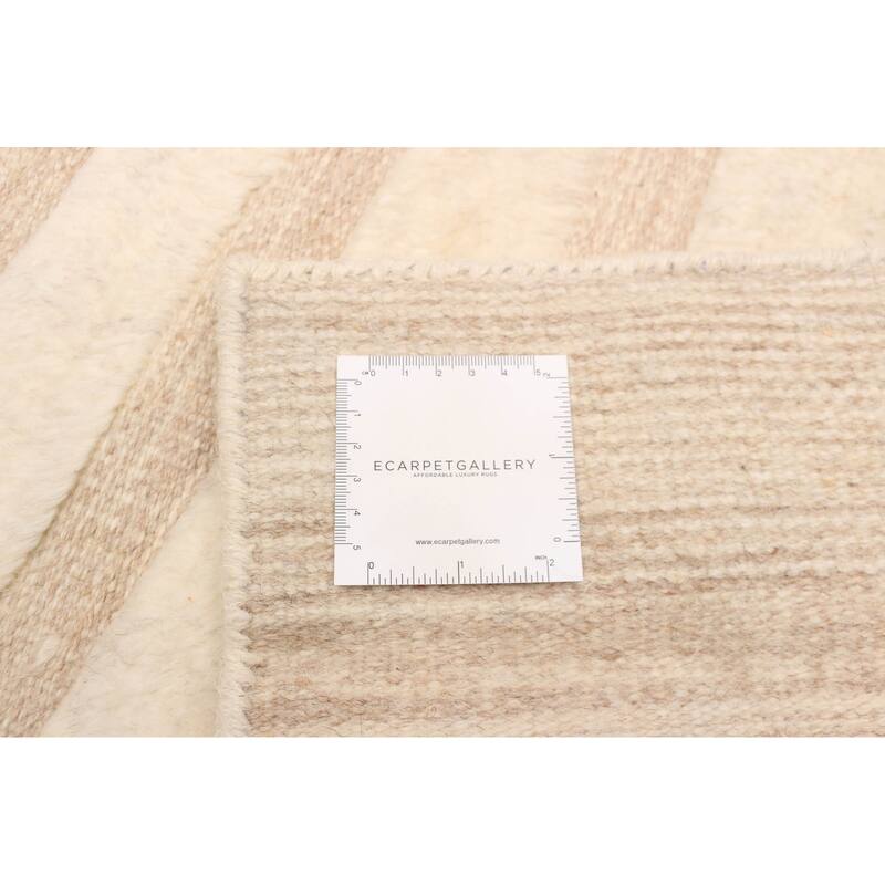 ECARPETGALLERY Hand-knotted Tangier Cream Wool Rug - 8'0 x 9'11