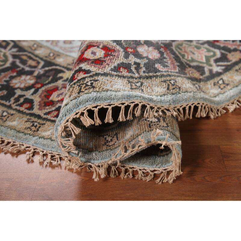 Light Blue Heriz-Serapi Oriental Round Area Rug Handmade Wool Carpet - 7'11"x 7'11"