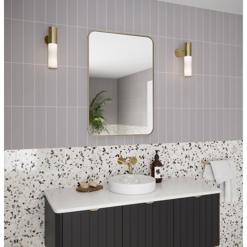 Stainless Steel Square Medicine Cabinet - Satin Brass