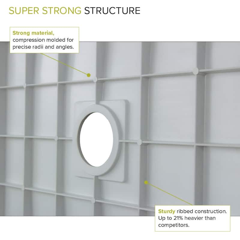 Transolid FL6034C FL-Series 60" x 34" Rectangular Shower Base with
