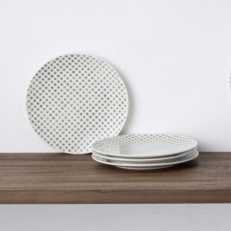 Noritake Hammock Set of 4 Coupe Appetizer Plates - Dots, 6-1/2"