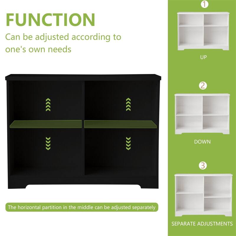 Universal Small 2 Shelf Bookcase in Black - Set of 2