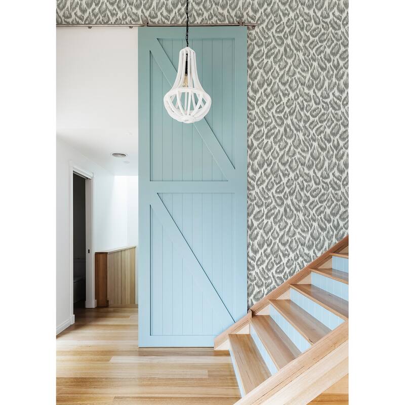 A-Street Prints Electra Grey Leopard Spot String Wallpaper