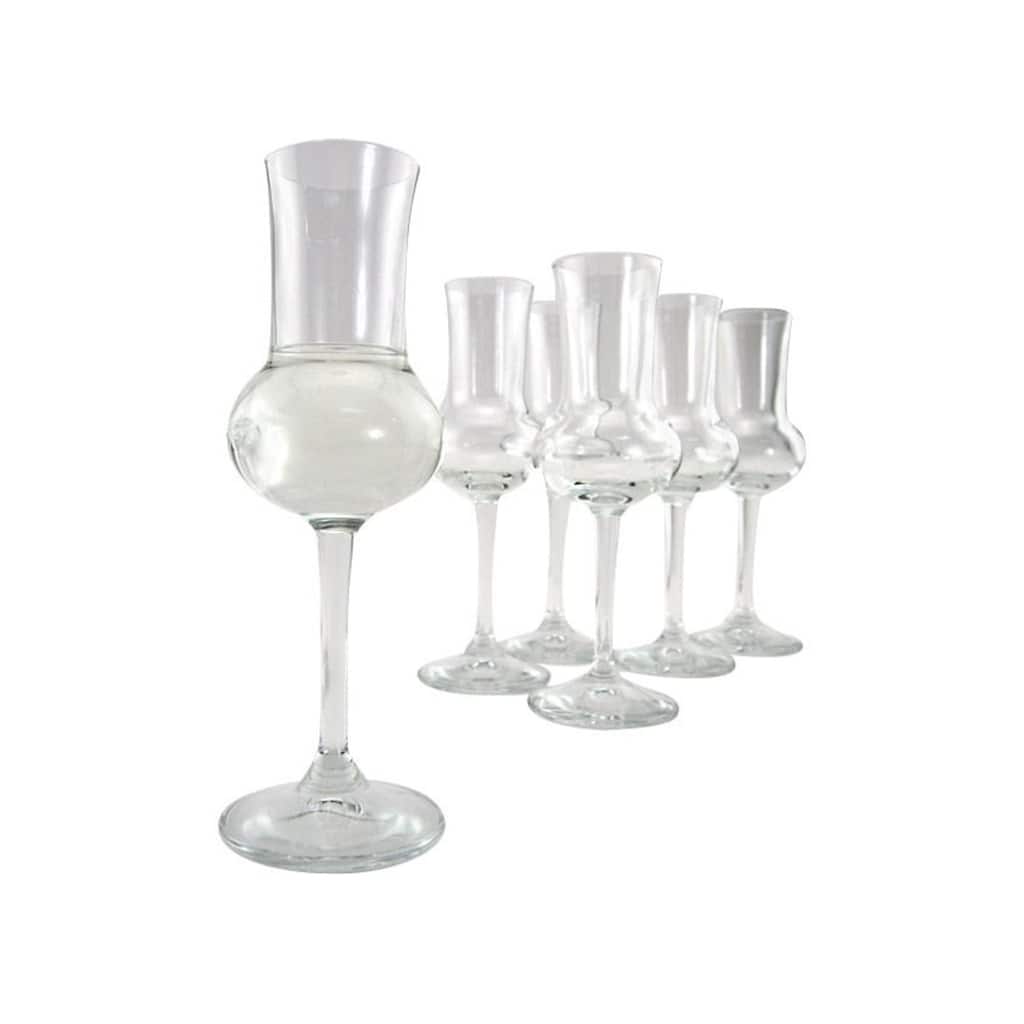 Bormioli Rocco Set of 6 Riserva Grappa Glasses - 2.75 oz.