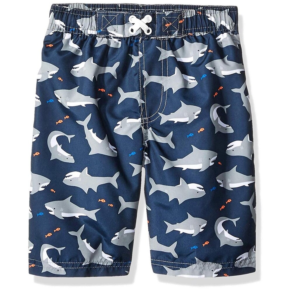 boy shark swim trunks