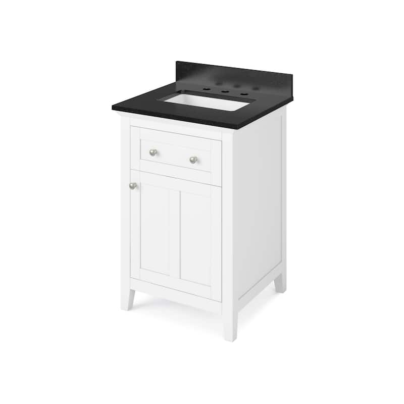 Jeffrey Alexander VKITCHA24-GRANITE Chatham 24" Free Standing Vanity - White / Black - Painted