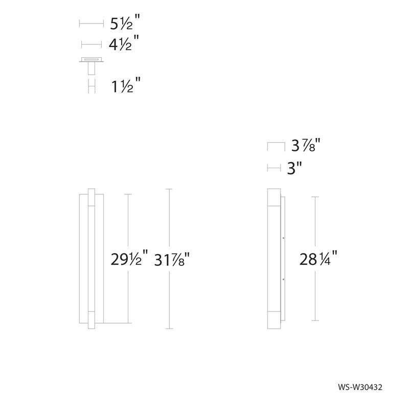 Heliograph 18in LED Outdoor Wall Light 2700K in Black