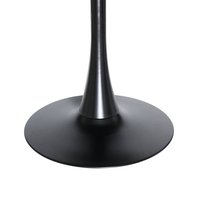 5-Piece Dining Set with 35" Round MDF Table and 4 ABS Plastic Side Chair with Gold Metal Legs