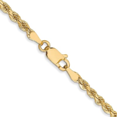 Curata 10k Yellow Gold Solid Polished Lobster Claw Closure Valu plus 2.75mm Sparkle Cut Chain Bracelet