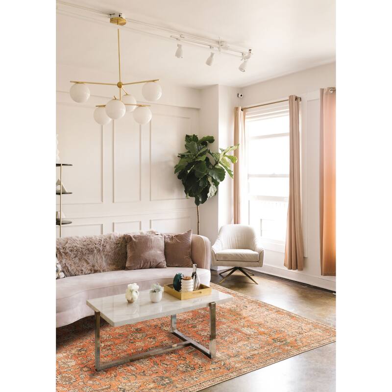 ECARPETGALLERY Hand-knotted Antalya Vintage Copper Wool Rug - 7'7 x 11'2