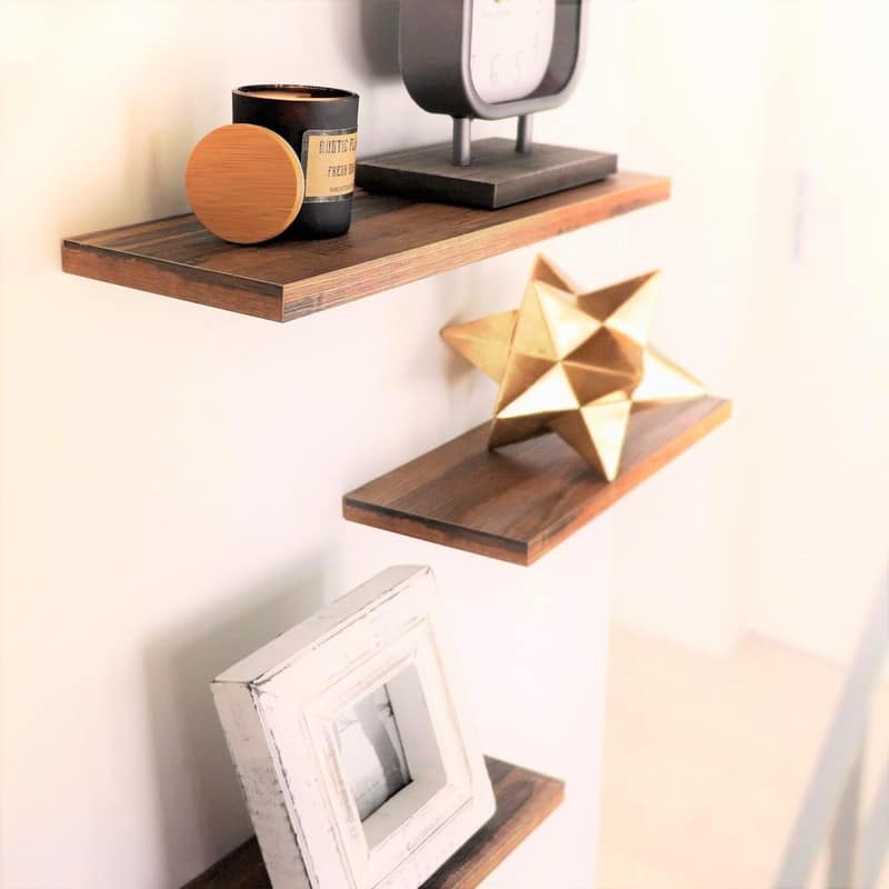 Wall Mounted Display Ledge Floating Wall Shelves Set of 3