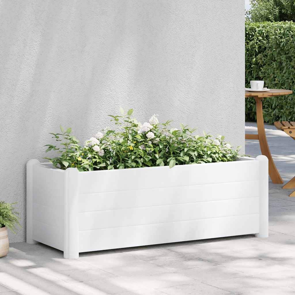 vidaXL Raised Bed White Polypropylene Medium UV-resistant materials - 39.4" x 16.9" x 13.8"/ 1