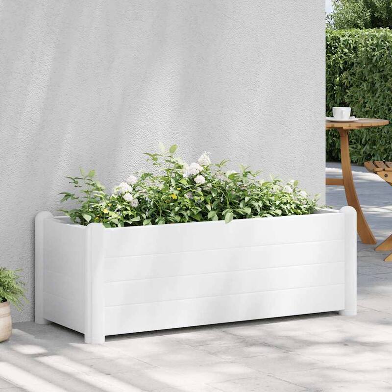 vidaXL Raised Bed White Polypropylene Medium UV-resistant materials - 39.4" x 16.9" x 13.8"/ 1