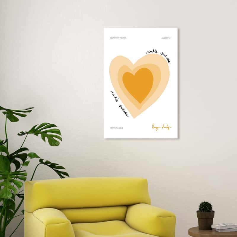Wynwood Studio Canvas Typography and Quotes Cutie Patootie Orange and Dark Yellow Modern & Contemporary Wall Art Canvas Print - 20 x 30