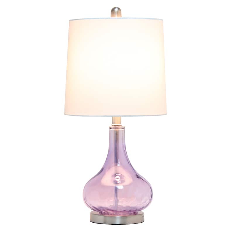 23.25" Modern Timeless Colored Dimpled Glass Table Lamp