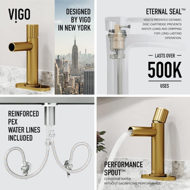 VIGO Ashford 8" H Single Handle Single Hole Bathroom Faucet
