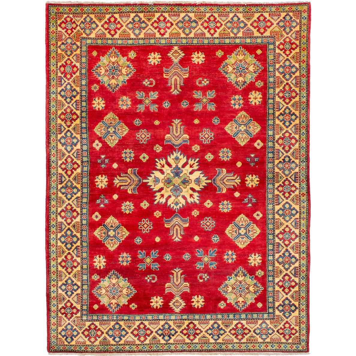 ECARPETGALLERY Hand-knotted Finest Ghazni Dark Red Wool Rug - 5'4 x 6'9 ...