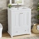 preview thumbnail 5 of 33, 24 Inch Solid Rubberwood Bathroom Vanity with Integrated Ceramic Sink & Soft-Close Hinges - 24"