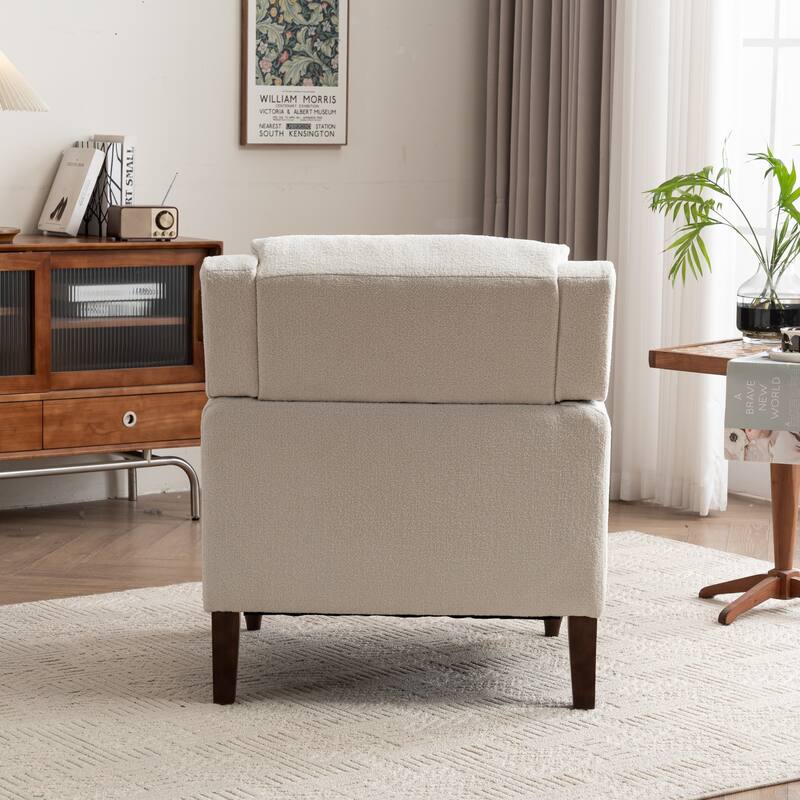 Upholstered Armchair With Wood Legs, Accent Chair