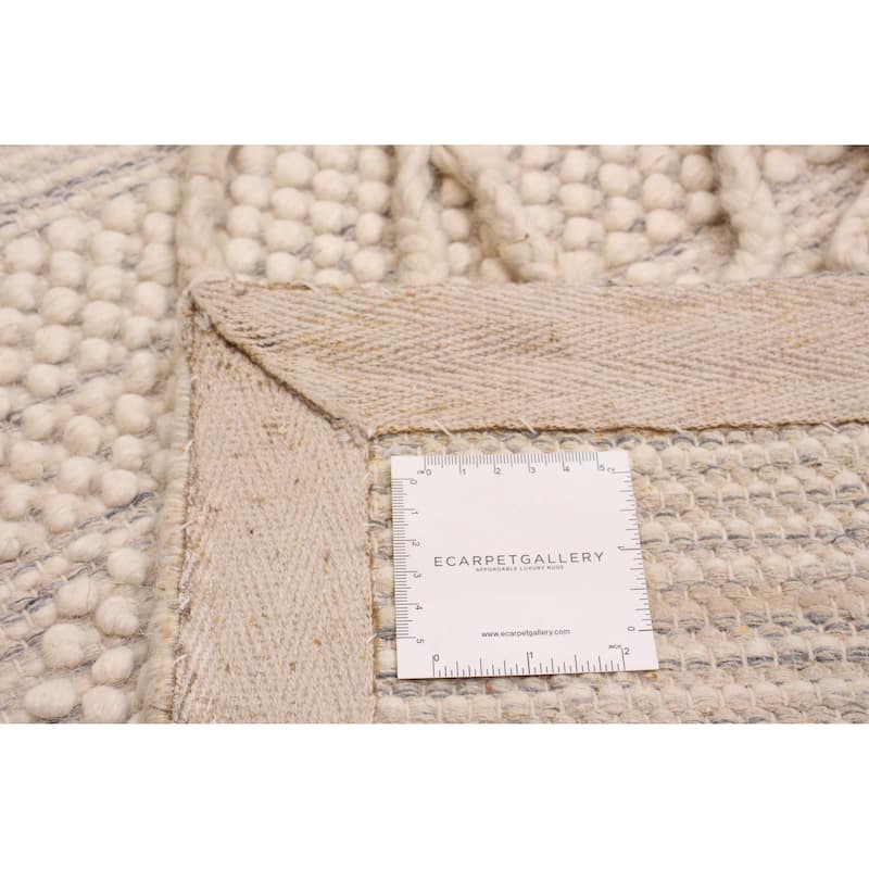 ECARPETGALLERY Braid weave Sienna Cream Wool Rug - 2'5 x 8'2
