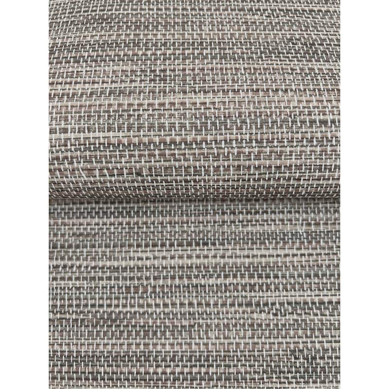 Winn Dark Brown Faux Grasscloth Wallpaper