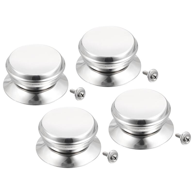 Universal Pot Lid Knob, Stainless Steel Replacement Knob 62x56x28mm, 4pcs - Silver Tone