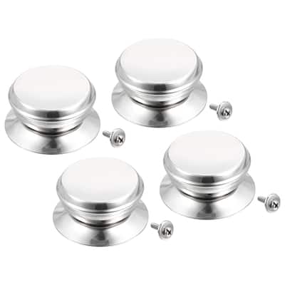 Universal Pot Lid Knob, Stainless Steel Replacement Knob 62x56x28mm, 4pcs - Silver Tone