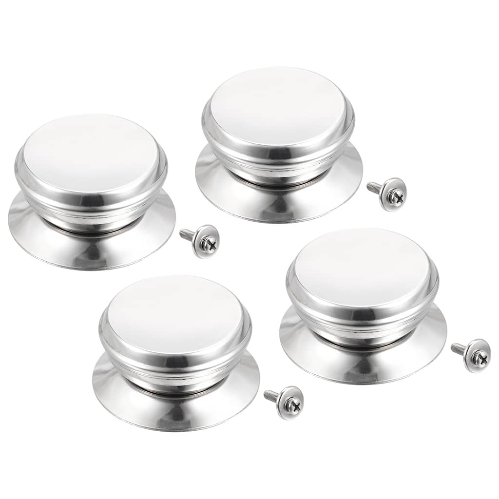 Universal Pot Lid Knob, Stainless Steel Replacement Knob 62x56x28mm, 4pcs - Silver Tone