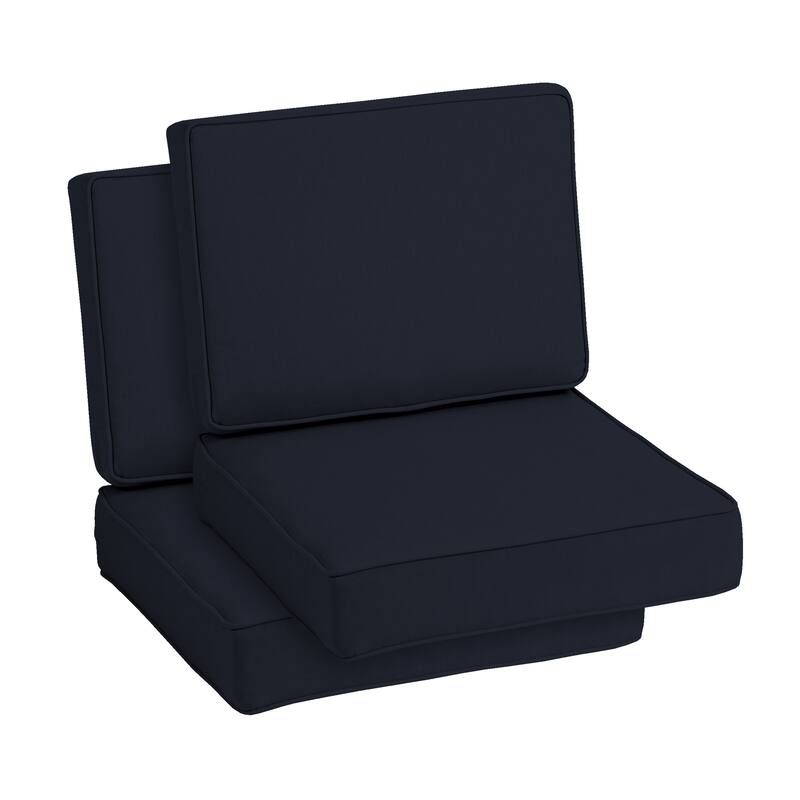 Arden Selections ProFoam Acrylic Deep Seat Cushion Set - 2 Count - Classic Navy Blue