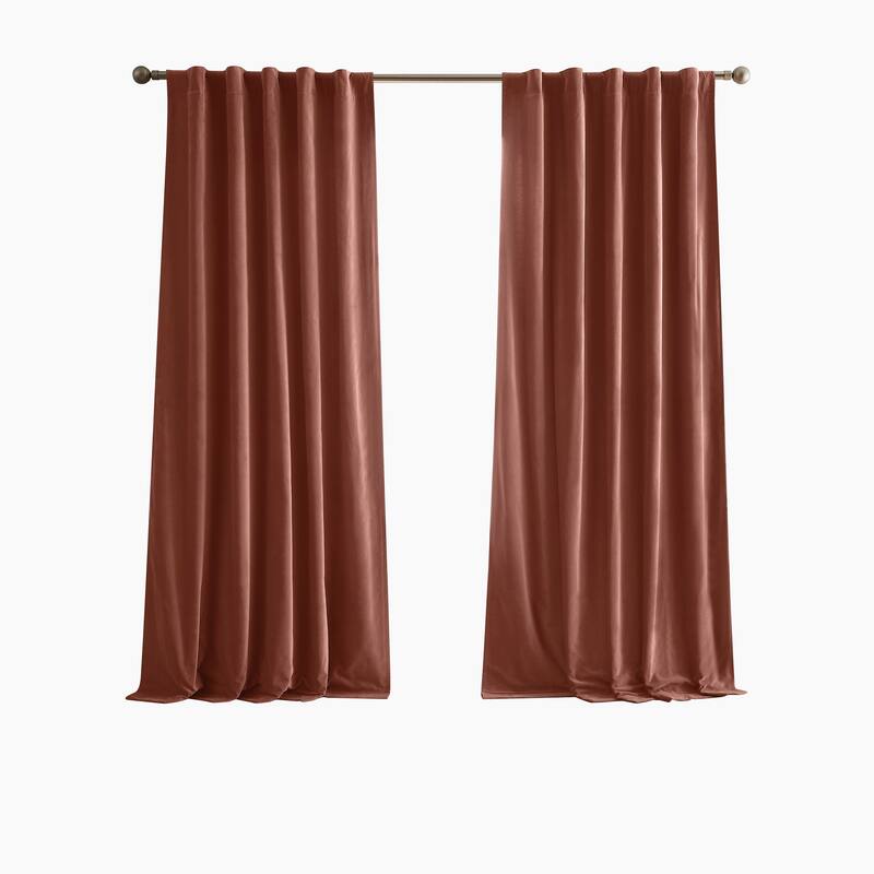 Brooklyn Loom Matte Cotton Velvet Window Curtain with Back Tab