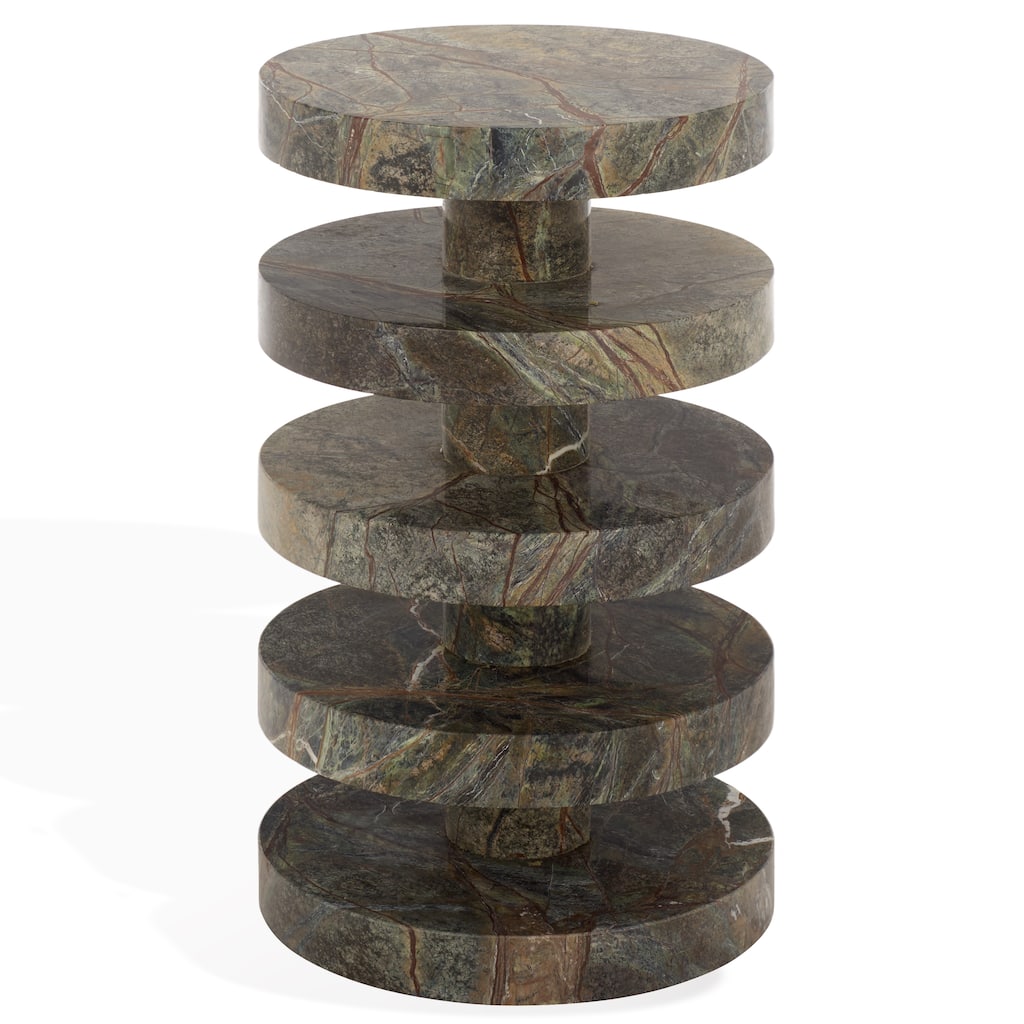 SAFAVIEH Couture Danny Round Marble Accent Table - 14"W x 14"D x 24"H