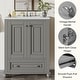 preview thumbnail 20 of 33, 24 Inch Solid Rubberwood Bathroom Vanity with Integrated Ceramic Sink & Soft-Close Hinges - 24"