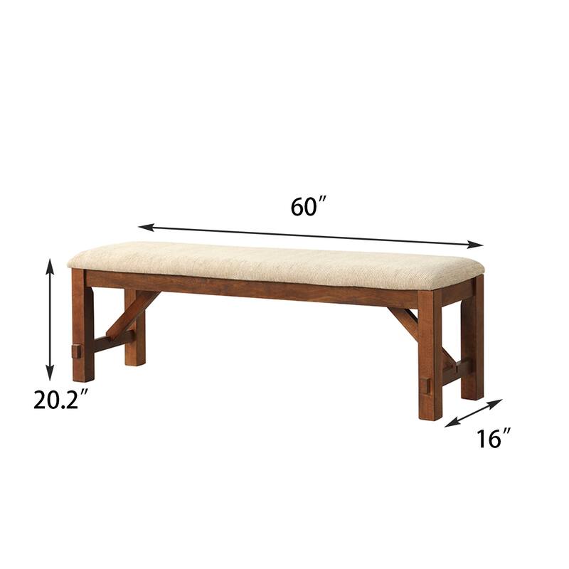 Solid Wood Upholstered Dining Bench
