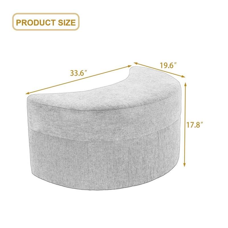 2 Set Moon Chenille Storage Ottoman