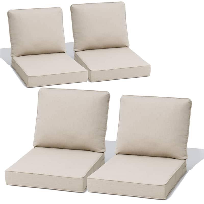 27.6'' x 24.4'' x 4.5'' Outdoor Indoor Patio Seat Cushions Set (Seat & Back) - 4PC - PUTTY