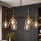 preview thumbnail 1 of 17, LNC Beta Modern 6-Light Black Gold Glass Wheel Chandelier for Dining Living Room - 27.6'' Dia. x 12.6'' H