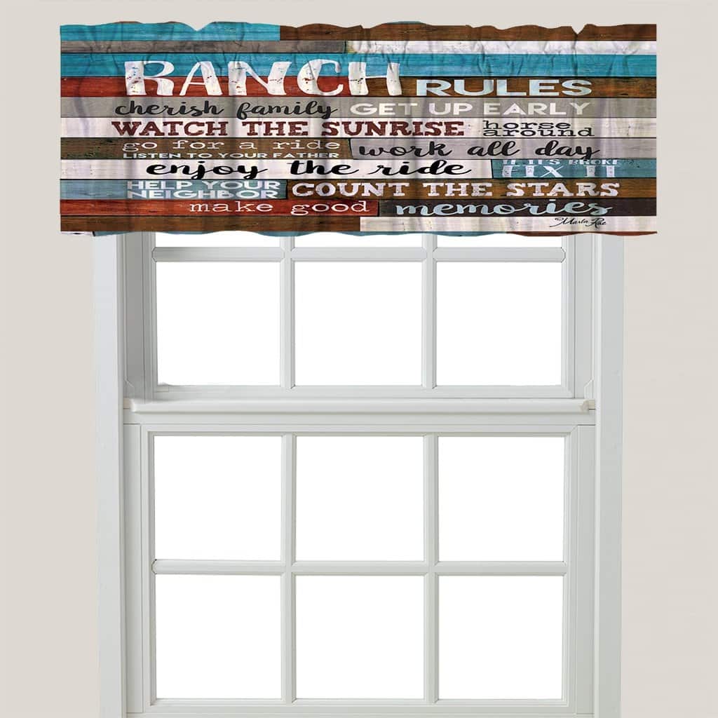 Southwest Ranch Rules Window Valance - 60" x 18"